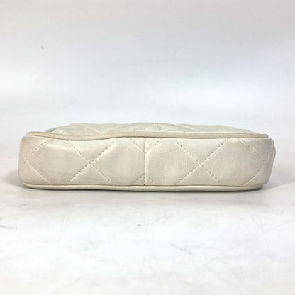 CHANEL Waist bag lambskin white COCO Mark CC Matrasse quilting Women Used Authentic