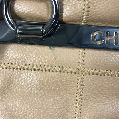 CHANEL Handbag lambskin beige Shoulder Bag Shoulder Bag chocolate bar quilting Women Used Authentic