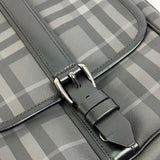 BURBERRY Shoulder Bag Crossbody bag flap check Messenger PVC / Leather gray mens Used Authentic