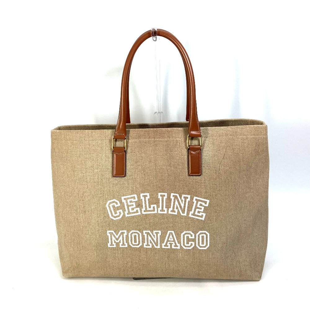 CELINE Shoulder Bag 19006 Canvas / leather Brown Shoulder Horizontal hippo Women Used Authentic