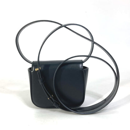 CELINE Shoulder Bag leather black Pochette mini triomphe Women Used Authentic