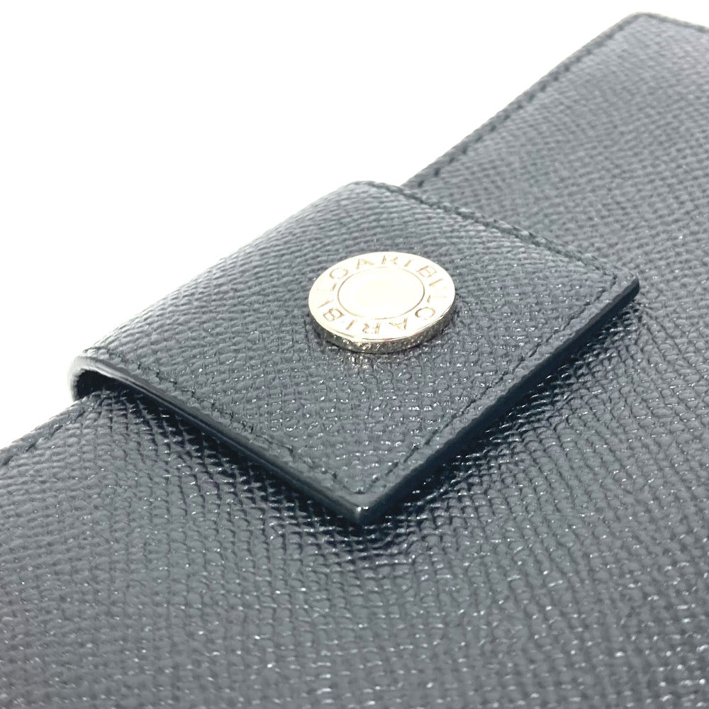 BVLGARI Long Wallet Purse leather black Bulgari Bulgari Classico mens Used Authentic