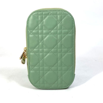 Christian Dior Shoulder Bag S0872ONMJ_M59H leather green cannage phone case Lady Dior LADY DIOR phone holder