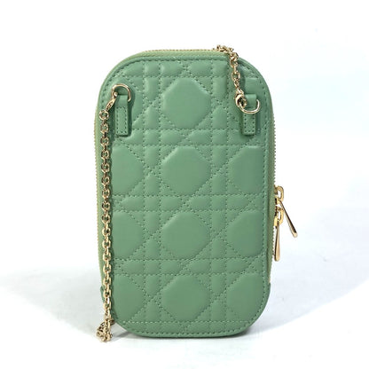 Christian Dior Shoulder Bag S0872ONMJ_M59H leather green cannage phone case Lady Dior LADY DIOR phone holder