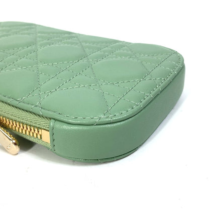 Christian Dior Shoulder Bag S0872ONMJ_M59H leather green cannage phone case Lady Dior LADY DIOR phone holder