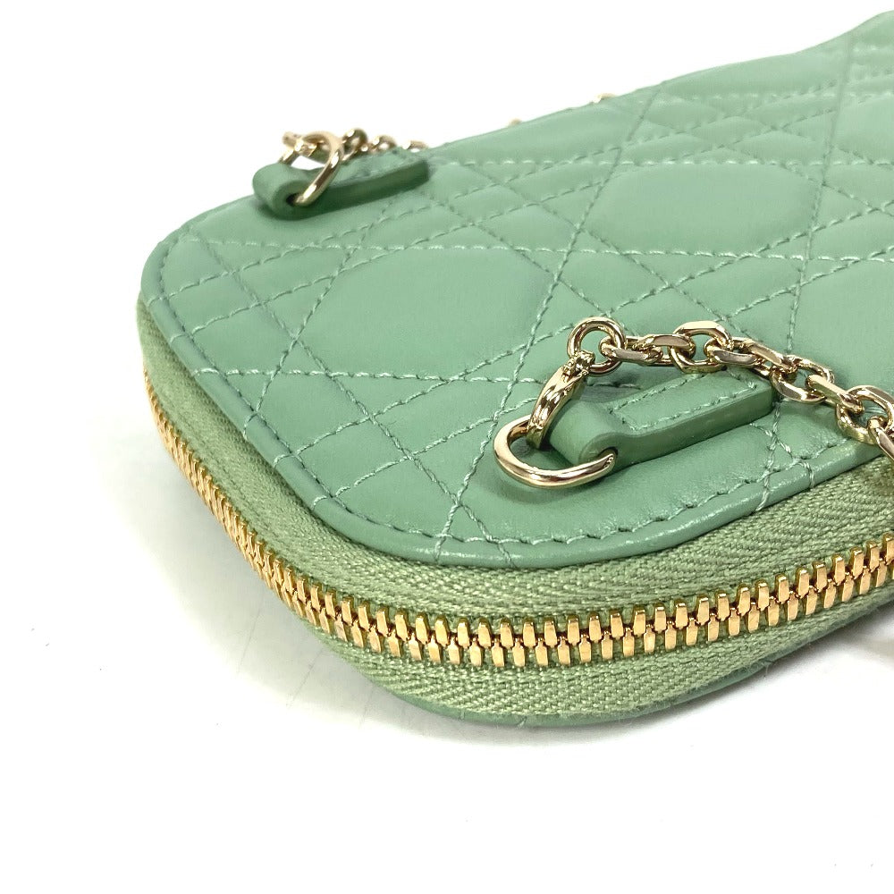 Christian Dior Shoulder Bag S0872ONMJ_M59H leather green cannage phone case Lady Dior LADY DIOR phone holder