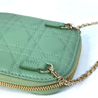 Christian Dior Shoulder Bag S0872ONMJ_M59H leather green cannage phone case Lady Dior LADY DIOR phone holder