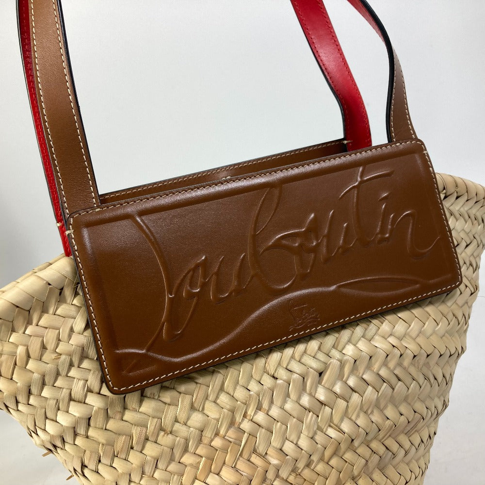 Christian Louboutin Handbag 1215226 Raffia leather beige basket bag basket bag basket Women Used Authentic