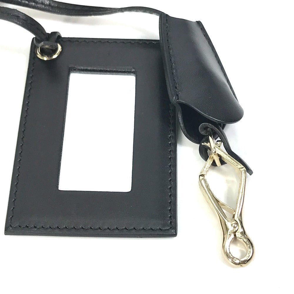 BALENCIAGA Clutch bag 347238 Leather, Mouton Black White logo