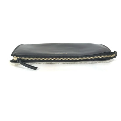 BALENCIAGA Clutch bag 347238 Leather, Mouton Black White logo