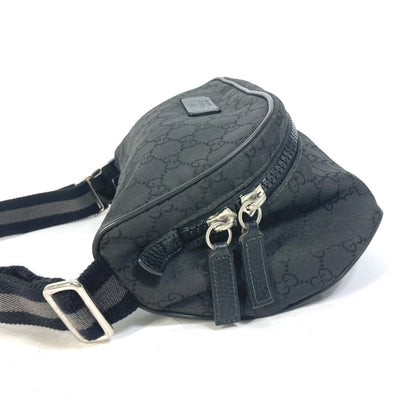 GUCCI Waist bag 509643 Nylon black GG belt bag Sling bag mens Used Authentic