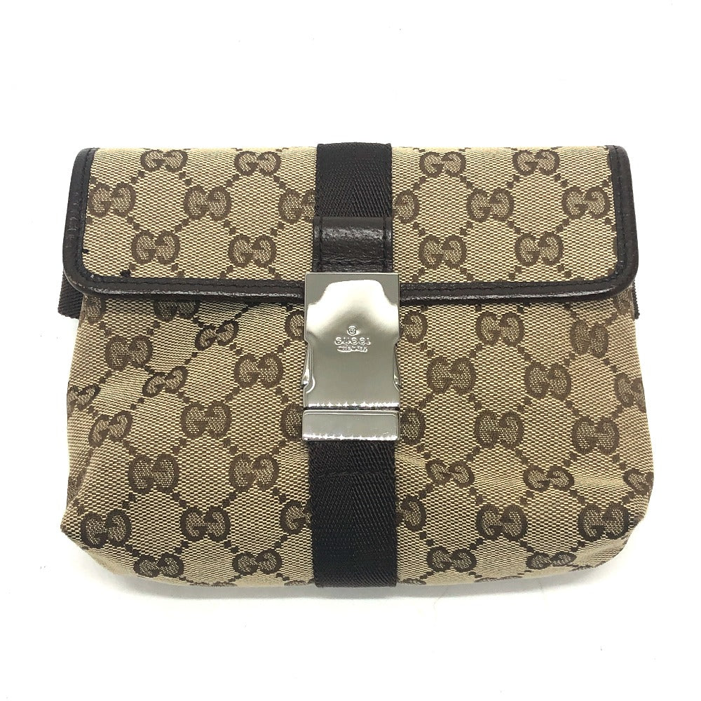 GUCCI Waist bag 131236 GG canvas Beige x brown GG Sling bag Waist pouch unisex(Unisex) Used Authentic