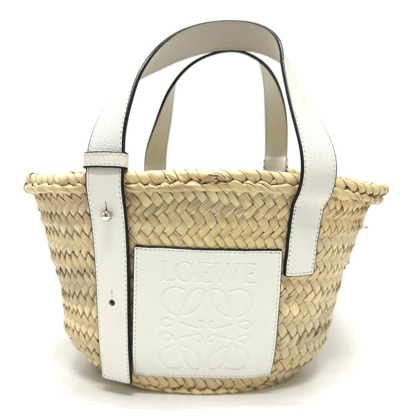 LOEWE Handbag Basket small basket bag anagram Straw bag Straw / leather 327.02.S92 beige Women Used Authentic