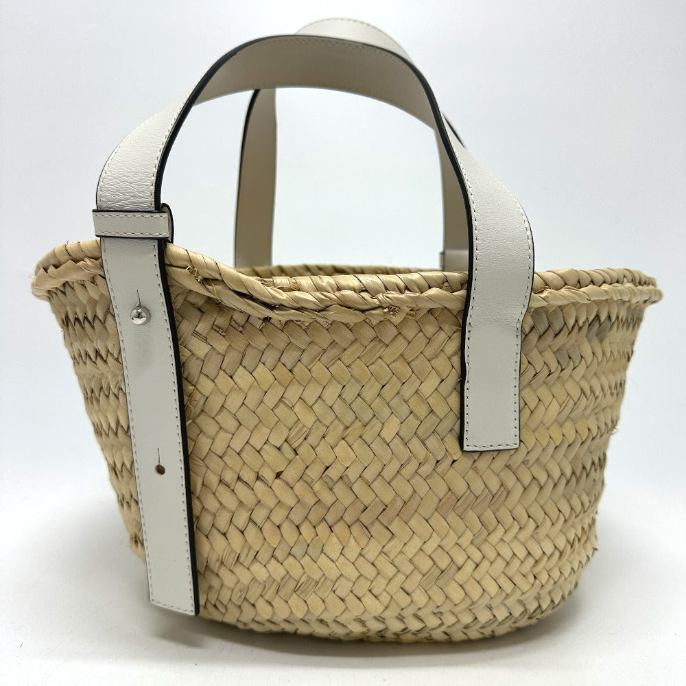 LOEWE Handbag 327.02.S92 Straw / leather beige anagram Straw bag Women Used Authentic