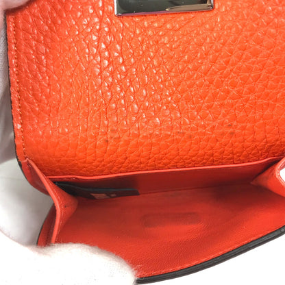 FENDI Trifold wallet 8M0426 leather Orange Peekaboo Women Used Authentic