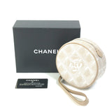 CHANEL Pouch Pochette COCO Mark New travel line canvas A17682 beige Women Used Authentic