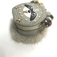 LOUIS VUITTON key ring M69019 Epi Leather gray Epi Porto Cle Raccoon Soft Hat Box Women Used Authentic