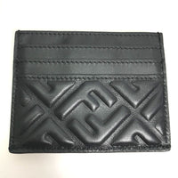 FENDI Coin case Coin Pocket Wallet baguette card holder leather 8M0423 black Women Used Authentic