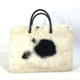 PRADA Business bag Bag fur Handbag Fur leather white mens Used Authentic