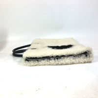 PRADA Business bag Bag fur Handbag Fur leather white mens Used Authentic