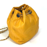 CHANEL Shoulder Bag Chain Backpack backpack bag CC COCO Mark purse lambskin Yellow type Women Used Authentic