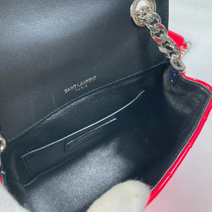 SAINT LAURENT PARIS Shoulder Bag 538439 Patent leather Pink type YSL vicky small Women Used Authentic