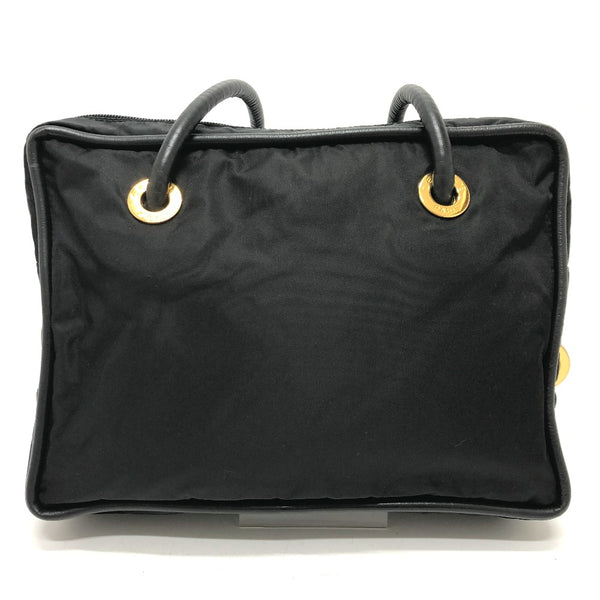CELINE Shoulder Bag Circle logo vintage Nylon / leather black Women Used Authentic