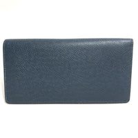 LOUIS VUITTON Long Wallet Purse M30662 Taiga Leather blue Taiga Portefeuille Braza mens Used Authentic