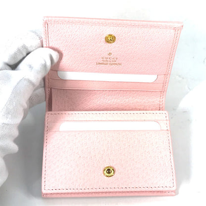 GUCCI Folded wallet 577347 Canvas / leather pink GG Marmont Flora Flower Pattern Compact wallet Women Used Authentic