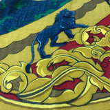 HERMES scarf Silk / cashmere multicolor ANIMAUX SOLAIRES Animals of the Sun Calegean 140 Women Used Authentic