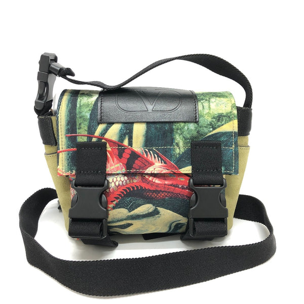Valentino Garavani Shoulder Bag Crossbody bag bag Dragon motif canvas green Women Used Authentic