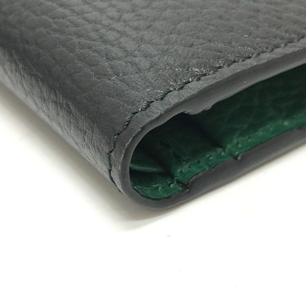 GUCCI Folded wallet 610466 leather black Interlocking G mens Used Authentic