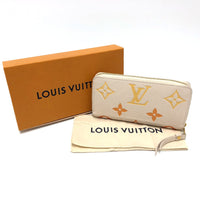 LOUIS VUITTON Long Wallet Purse M80402 Monogram Ann Platt Leather beige Monogram Ann Platt Zippy wallet Women Used Authentic