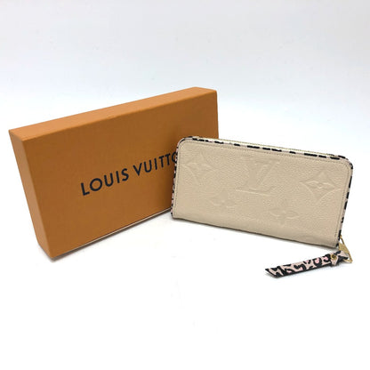 LOUIS VUITTON Long Wallet Purse M80685 Monogram Ann Platt Leather beige Monogram Ann Platt Zippy wallet Women Used Authentic