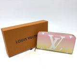 LOUIS VUITTON Long Wallet Purse M80361 Monogram canvas pink monogram visor pool Zippy wallet Women Used Authentic