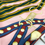 HERMES scarf silk pink Pointie Women Used Authentic