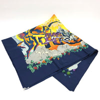 HERMES scarf silk multicolor THE ALFEE Carre90 Women Used Authentic