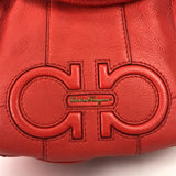 Salvatore Ferragamo Handbag Bag Shoulder Bag Gancini logo one belt leather Orange type Women Used Authentic