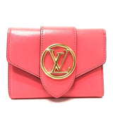 LOUIS VUITTON Trifold wallet M69177 leather pink LV circle Portefeuille LV Pont Neuf Compact Women Used Authentic