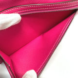 HERMES Long Wallet Purse Beansufla Epsom pink Women Used Authentic