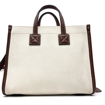 BURBERRY Handbag 80441431  Canvas / leather beige logo Mini Freya Women Used Authentic