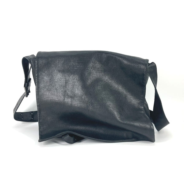 BOTTEGAVENETA Shoulder Bag Flap crossbody messenger bag bag Large leather black mens Used Authentic