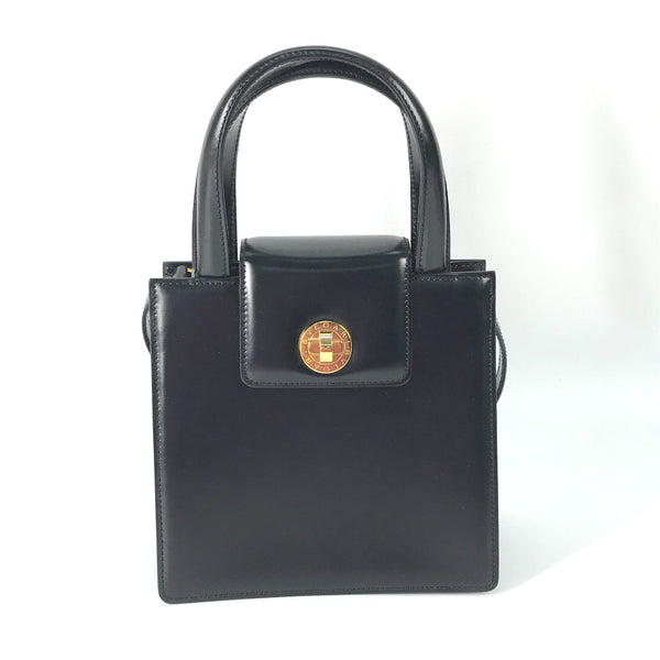BVLGARI Handbag Bag Shoulder Bag Crossbody logo 2WAY leather black Women Used Authentic