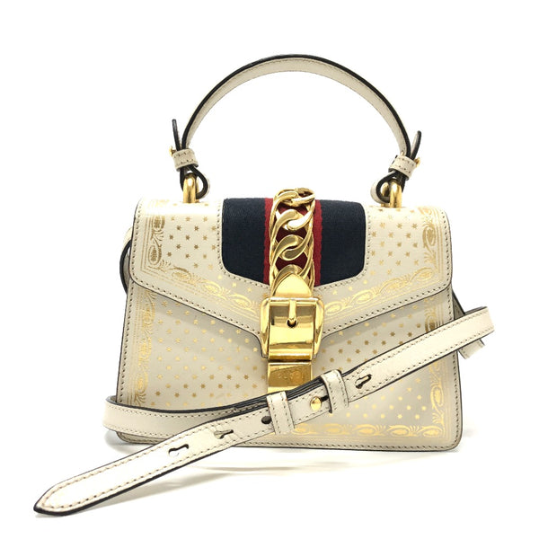 GUCCI Shoulder Bag 2WAY bag Silvi leather 470270 white Women Used Authentic