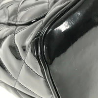 CHANEL Tote Bag Shoulder Bag Shoulder Bag COCO Mark CC Quilting Replica Tote enamel A01804 black Women Used Authentic