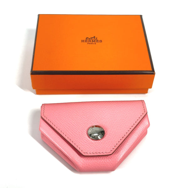 HERMES Coin case Coin Pocket Wallet Revan Cattle Epsom pink Women Used Authentic