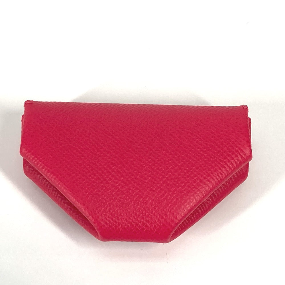 HERMES Coin case Epsom Red type triangle Revan Cattle Women Used Authentic