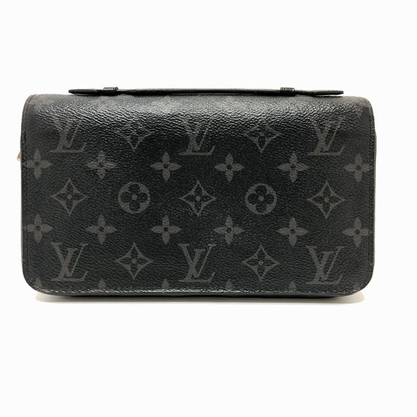 LOUIS VUITTON Long Wallet Purse handbag travel case Monogram Eclipse Zippy XL Monogram Eclipse Canvas M61698 black mens Used Authentic