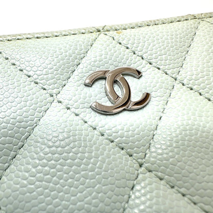 CHANEL Shoulder Bag AP2426 Caviar skin blue CC COCO Mark Matrasse camera bag Women Used Authentic