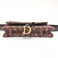 Christian Dior body bag Waist pouch Trotter SADDLE belt pouch Canvas leather Bordeaux Women Used Authentic